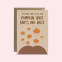 Pumpkin Spice Farts | Funny Autumn Halloween Card, thumbnail 3 of 3