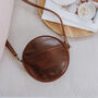 Leather Circle Shoulder Bag, Distressed Brown, thumbnail 4 of 6