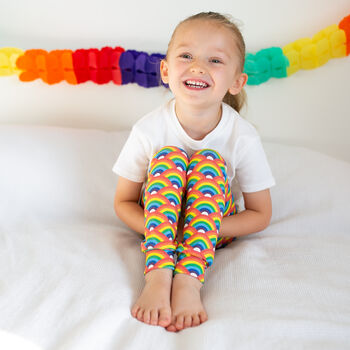 Organic Baby And Child Handmade Rainbow Leggings, 2 of 4
