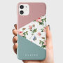 Personalised Pink Flowers Geometric Phone Case, thumbnail 1 of 6