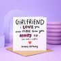 'Girlfriend I Love You' Birthday Card, thumbnail 2 of 2