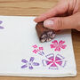 Wood Block Printing Kit Floral Zip Bag, thumbnail 2 of 5