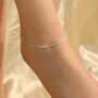 925 Silver Pink Silver Round Ball Thin Payal Anklet, thumbnail 4 of 9