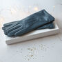 Blue Soft Lined Leather Gloves, thumbnail 2 of 11
