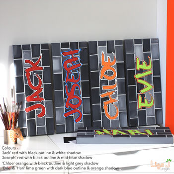 Graffiti Girl Name Canvas, Hand Painted, 4 of 8