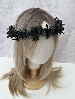 Gothic Black Flower Crown, 4 of 6