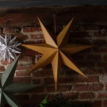 Cotton Paper Christmas Star In Cinnamon, 3 of 3