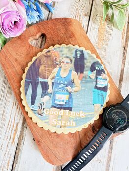Personalised Marathon Photo Cookie – Runner Gift And Congratulations Biscuit, 5 of 8