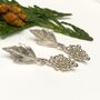Elvish Leaf And Berry Earrings, Silver Nature Earrings, thumbnail 1 of 6