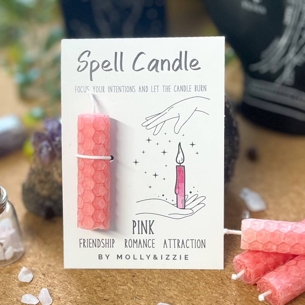 Pink Spell Candle Friendship, Romance And Attraction