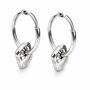 Organic Square Charm Gold Plated Silver Huggie Hoop Earrings, thumbnail 7 of 8
