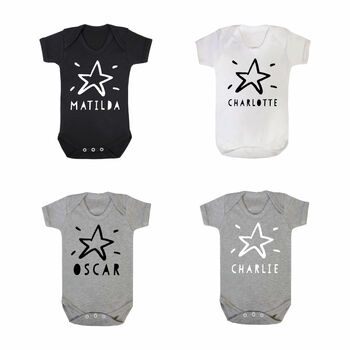 Personalised New Baby Star Babygrow, 4 of 6