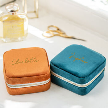 Personalised Velvet Jewellery Travel Case, 2 of 3