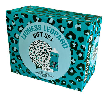 Leopard Print Football Gift Set Teal And Mint, 2 of 3