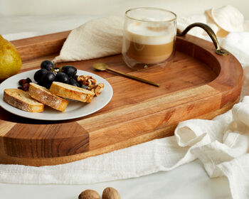 Lyon Wood Oval Serving Tray With Handles, 2 of 3