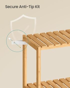 Three Tier Multipurpose Bamboo Rack Storage Shelf, 7 of 8