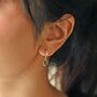 Celestial Bee Charm Huggie Earrings In Gold Plating, thumbnail 8 of 11