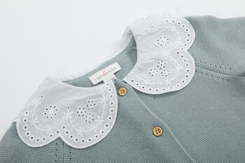 Esme Soft Green Collar Cardigan, 3 of 7