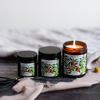 “June” Orange And Bergamot Scented Soy Wax Candle, 3 of 4