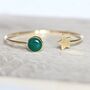 Gold Plated Star And Birthstone Adjustable Bangle, thumbnail 2 of 12