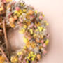 Dried Flower Wreath With Yellow And Pink, thumbnail 4 of 5