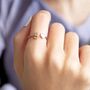 Crystal Initial And Heart Adjustable Ring, thumbnail 2 of 4