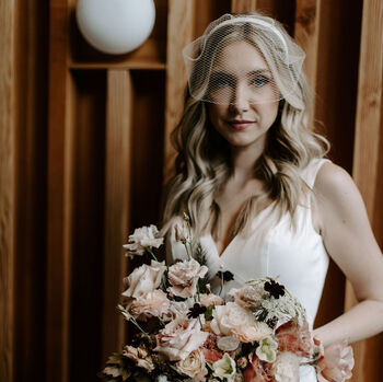 Fine Mesh Birdcage Veil Bridal Headband, 4 of 8