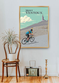 Mont Ventoux Cycling Travel Poster Art Print, 4 of 8
