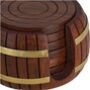 Wooden Tea Coaster With Stand Barrel Shape, thumbnail 6 of 6