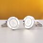 Personalised Silver Porthole Initial Cufflinks, thumbnail 1 of 7