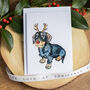 Wired Dachshund Christmas Card, thumbnail 1 of 7