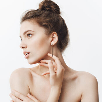 Chain Gold Plated Silver Threader Earrings, 11 of 12