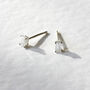 Moissanite Baguette Earrings Silver/Gold Vermeil, thumbnail 4 of 6