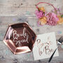 Hen Party Rose Gold Bride Squad Paper Plates, thumbnail 4 of 5