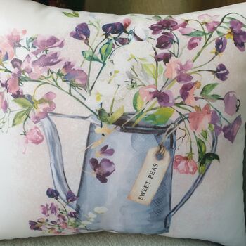Sweet Pea Print Decorative Cushion, 2 of 6