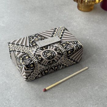 Personalised Refillable Liberty Fabric Matchbox With Leather Detail, 2 of 10