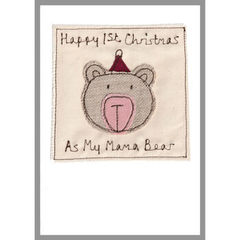 Personalised Bear 1st Christmas Card For Boy Or Girl, 2 of 10
