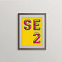 Se2 London Postcode Neon Typography Print, thumbnail 4 of 4