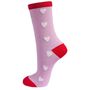 Women's Bamboo Socks Valentine's Day Pink Love Hearts, thumbnail 3 of 3
