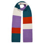 Ribbed Colour Block Wool And Cashmere Scarf Lilac And Teal, thumbnail 2 of 2