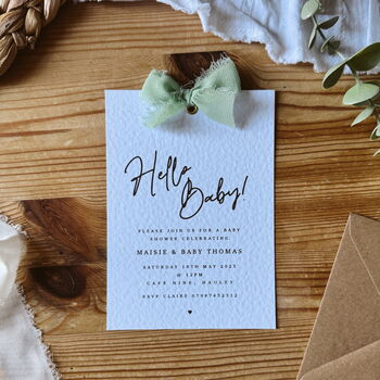 Personalised Baby Shower Party Invite, Hello Baby, 2 of 3