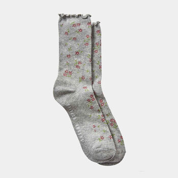 Women's Four Pair 'Briar Rose Pinks And Greens' Sock Gift Box, 3 of 6