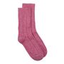 Recycled Wool / Cashmere Socks In Dusky Pink, thumbnail 2 of 4