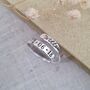 Personalised Name And Date Adjustable Silver Ring, thumbnail 4 of 8