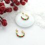 Enamel Christmas Hoop Earrings, thumbnail 2 of 5