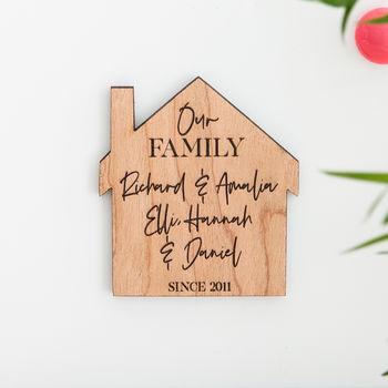 Personalised Family Wooden Fridge Magnet, 3 of 3