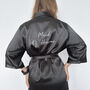 Black Embroidered Bridesmaid Robes, thumbnail 2 of 4