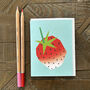 Mini Turquoise Strawberry Greetings Card, thumbnail 1 of 4