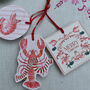 Pack Of Three Bridgerton Lobster Gift Tags, thumbnail 9 of 9