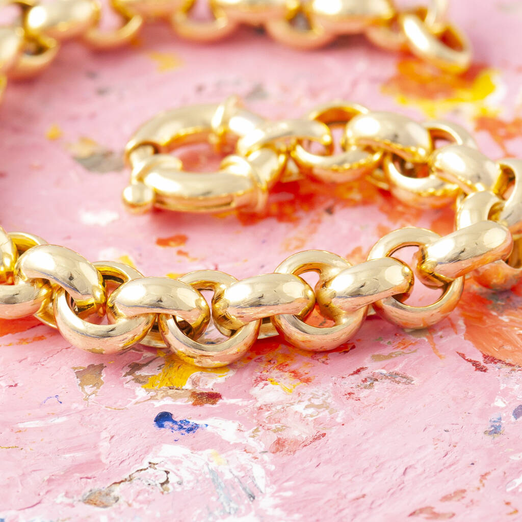 Large Gold Plate Belcher Chain Necklace By Loel & Co